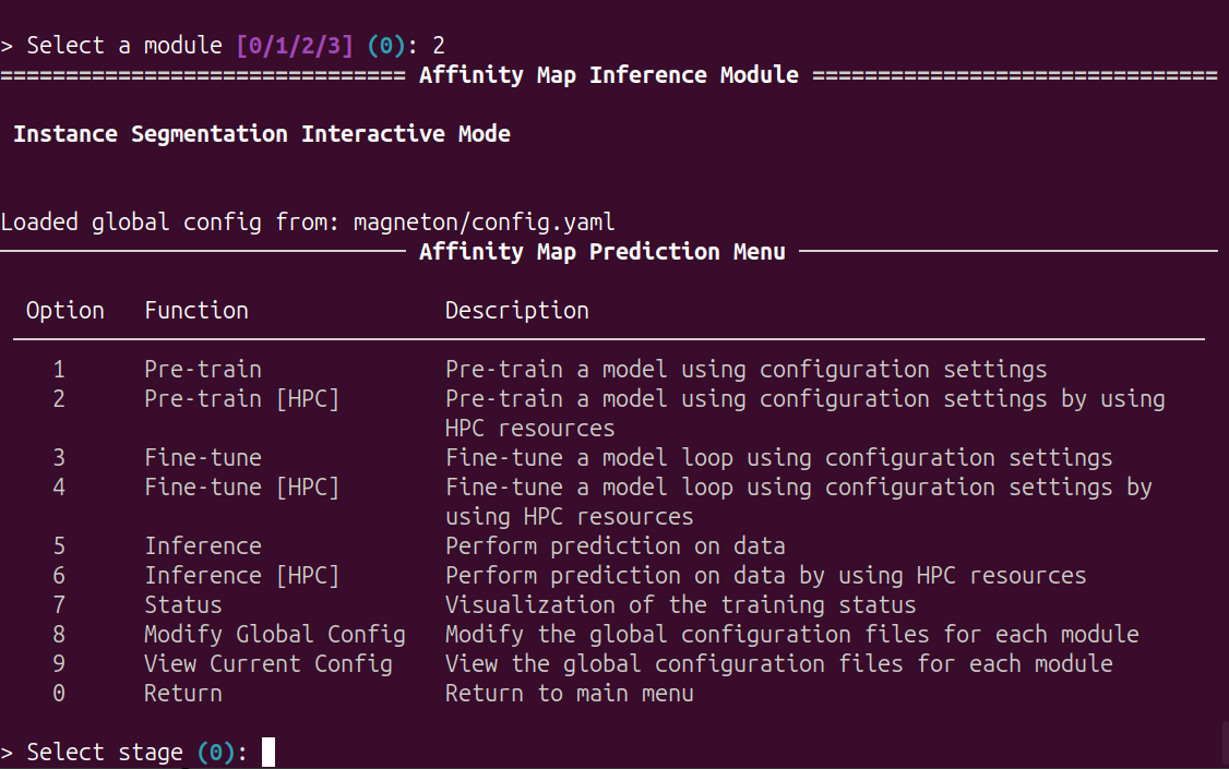 affinity map inference module